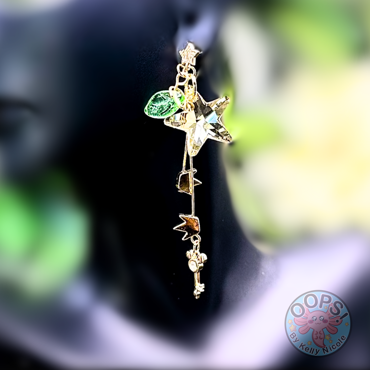 Disney Kingdom Hearts Gold Drop Earrings. Gold plated and Hypoallergenic, lightweight posts. Shop online today to get yours at HTTPS://OOPSBYKELLYNICOLE.COM