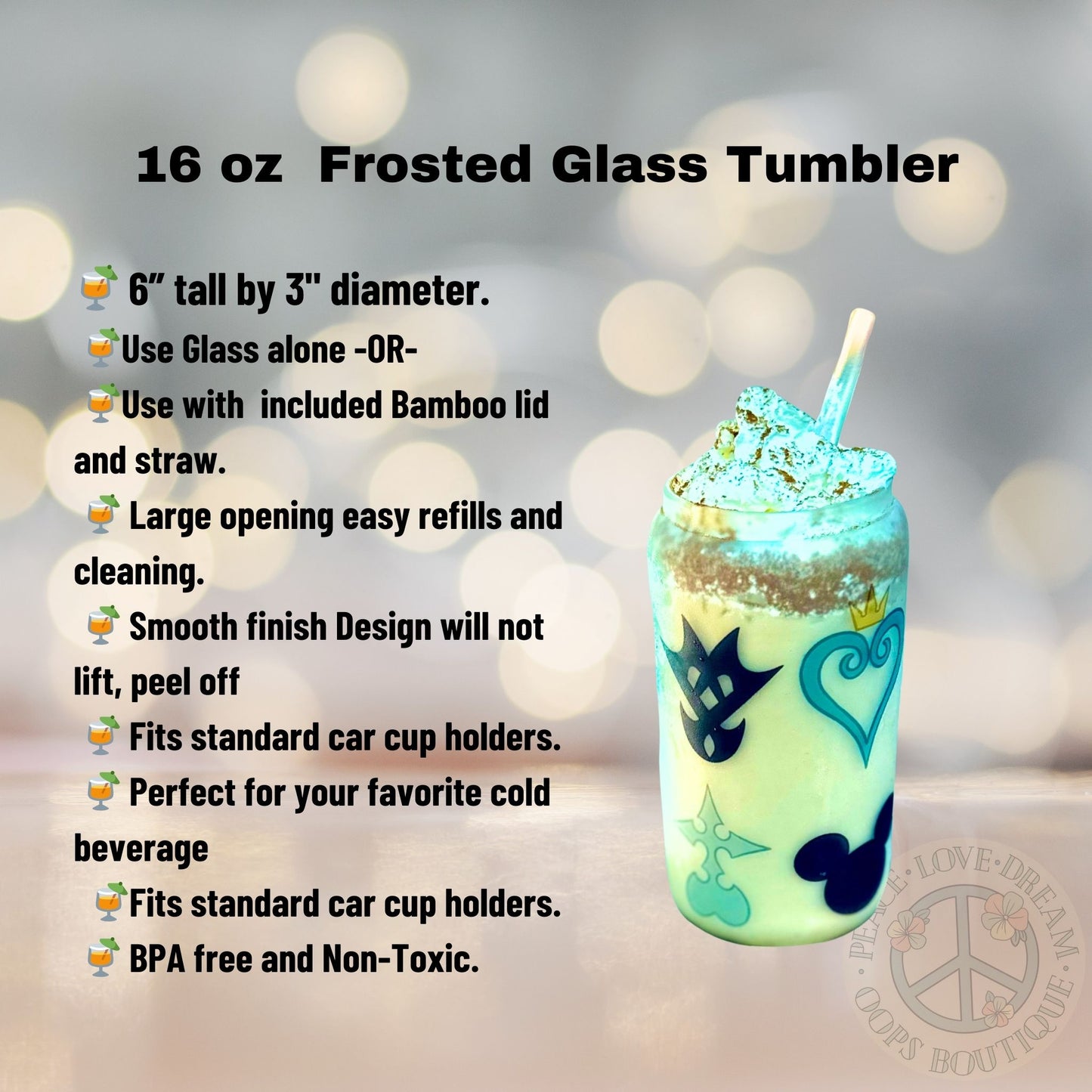 KINGDOM HEARTS Video Game inspired Custom Tumbler. 20 oz, 16 oz Frosted glass or stainless Steel Insulated Coffee Tumbler for daily use or Gift.