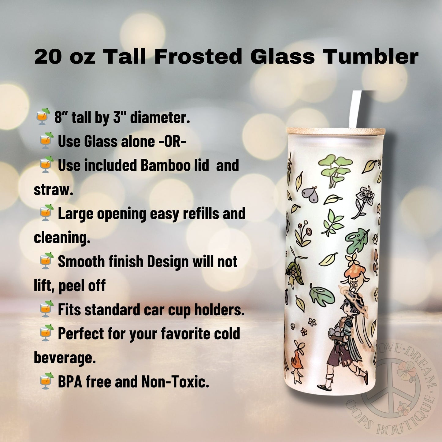SCARANARA GENSHIN IMPACT VIDEO GAME inspired Custom Tumbler. 20 oz, 16 oz Frosted glass or stainless Steel Insulated Coffee Tumbler for daily use or Gift.