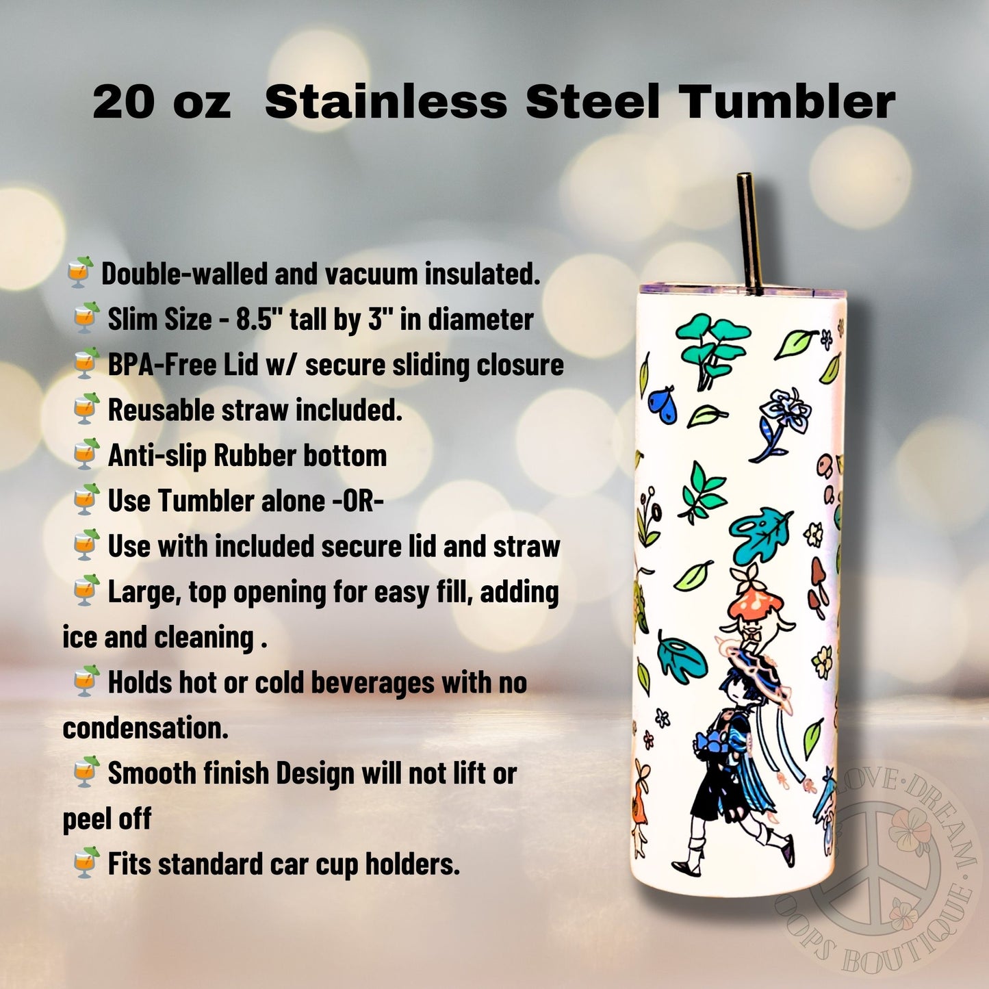 SCARANARA GENSHIN IMPACT VIDEO GAME inspired Custom Tumbler. 20 oz, 16 oz Frosted glass or stainless Steel Insulated Coffee Tumbler for daily use or Gift.