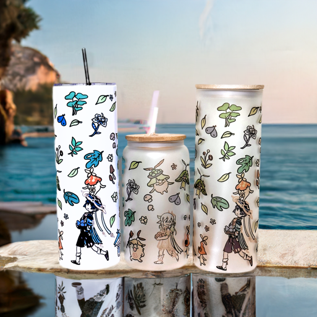SCARANARA GENSHIN IMPACT VIDEO GAME inspired Custom Tumbler. 20 oz, 16 oz Frosted glass or stainless Steel Insulated Coffee Tumbler for daily use or Gift.